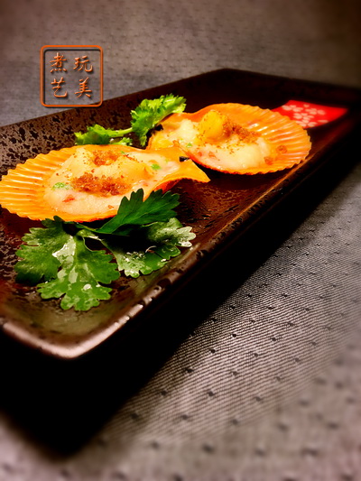 爱秀食堂-甘树子蒸石斑鱼奶香焗扇贝