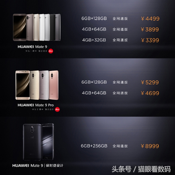 华为mate9高配版和顶配区别,华为mate9哪个版本性价比高