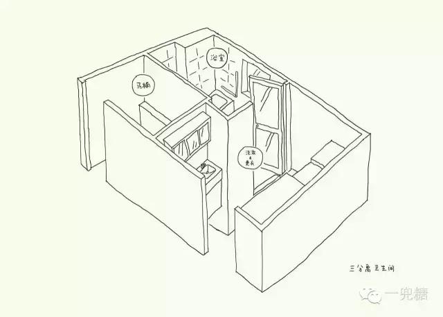 带浴缸三分离卫生间装修效果图,家装优秀案例布置