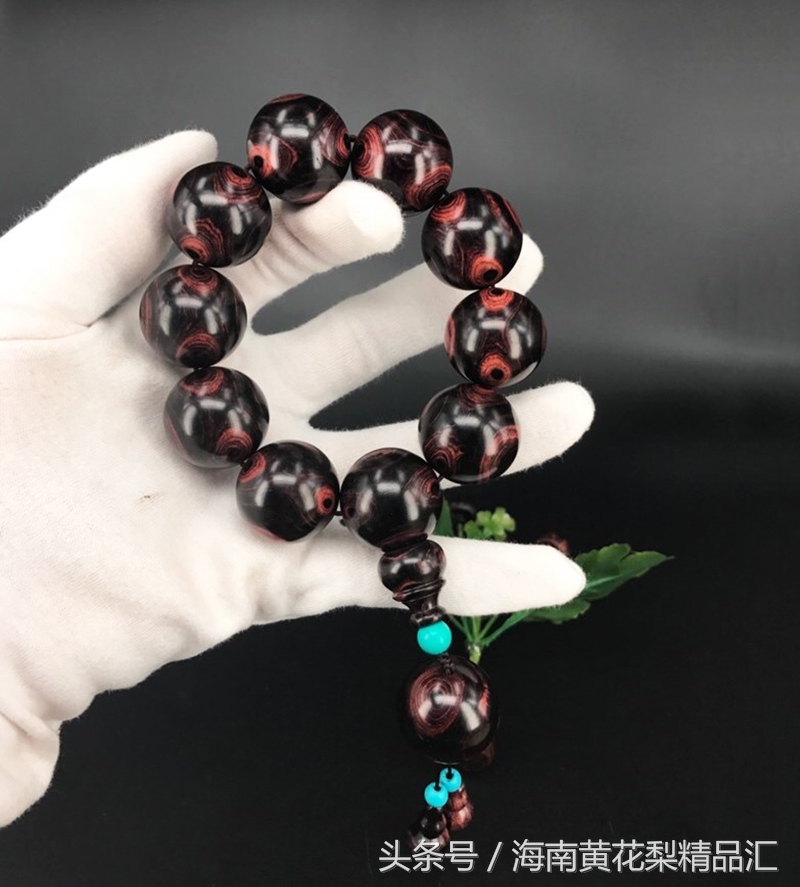 天价顶级海南黄花梨手串,国艺红越南黄花梨佛珠手串