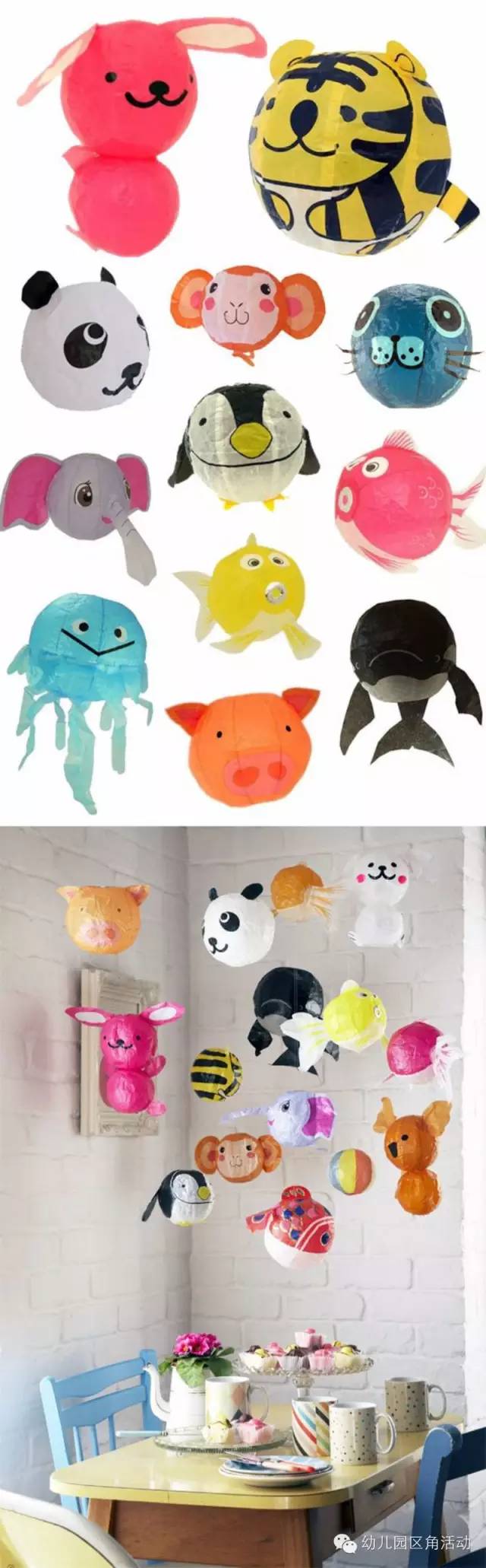 灯笼装饰幼儿园简单漂亮,幼儿园新年手工吊饰环创走廊灯笼