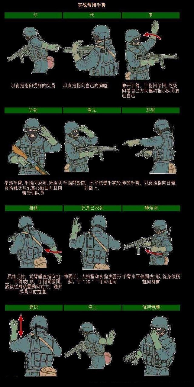 特种战术手语,特种作战手语作用