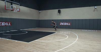 篮球秘笈高手,快攻一对一上篮技巧动图