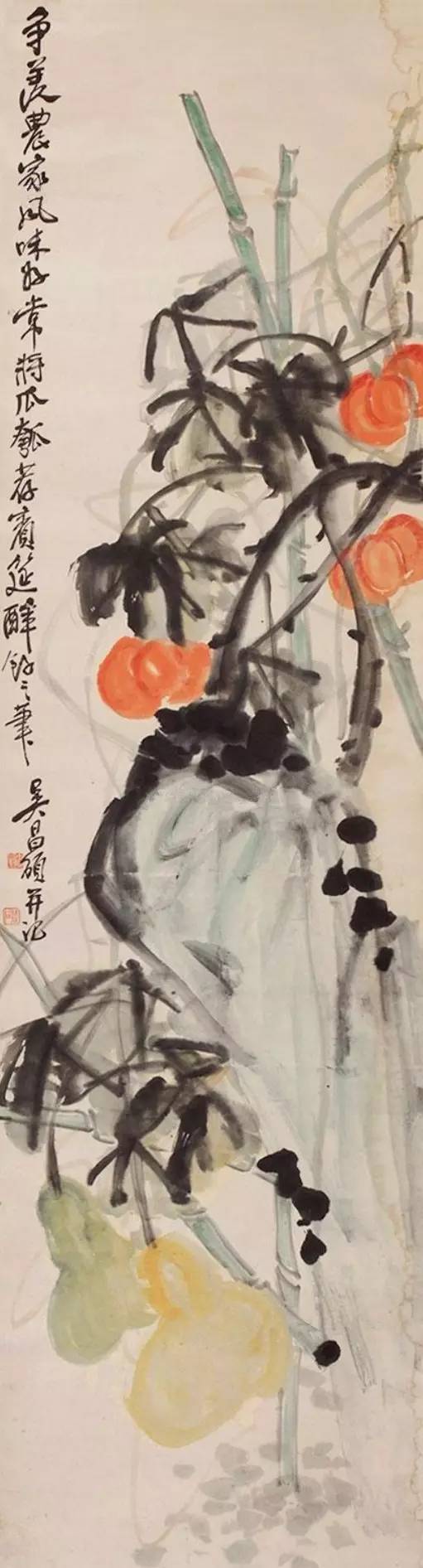 福禄双全葫芦如意图,真迹字画葫芦图案大全