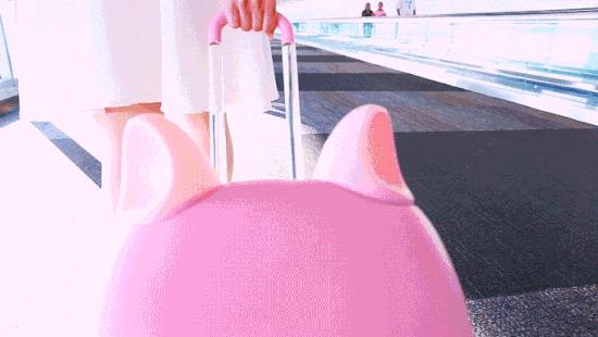 有史以来最可爱梦幻的猫耳朵Fravel行李箱？拥有透明拉杆+会动的猫耳朵