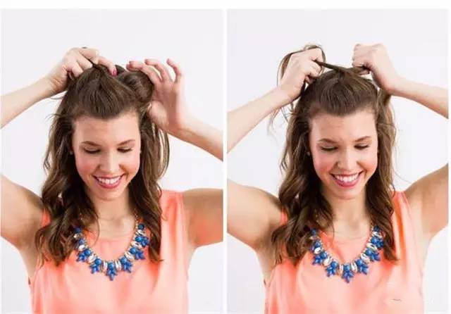 鱼尾辫教程慢动作中长发,鱼尾辫半披发