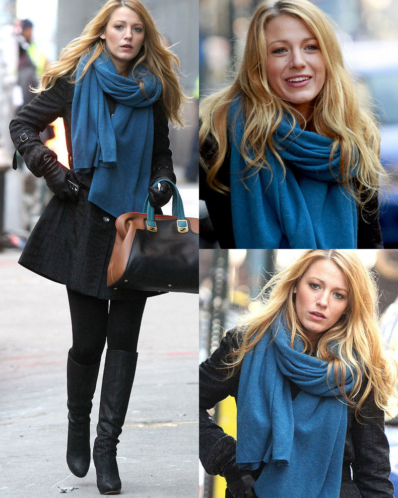 日系秋冬围巾穿搭,围巾没有流苏怎么系好看