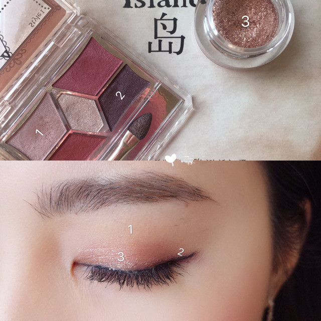 canmake眼影14号色教程全妆,canmake五色眼影02和三色11对比