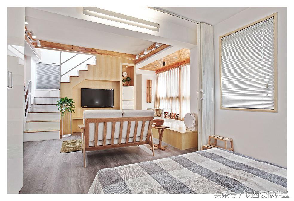 原木风一梯一户,一户一房一厅装修效果图