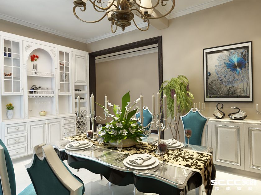 青岛海尔玫瑰兰庭公寓,120平方米欧式简约装修风格