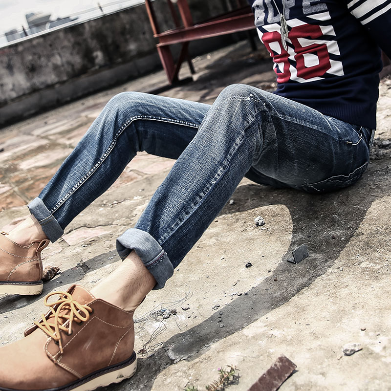 潮流百搭型男小脚牛仔裤,高颜值牛仔裤男士显腿瘦