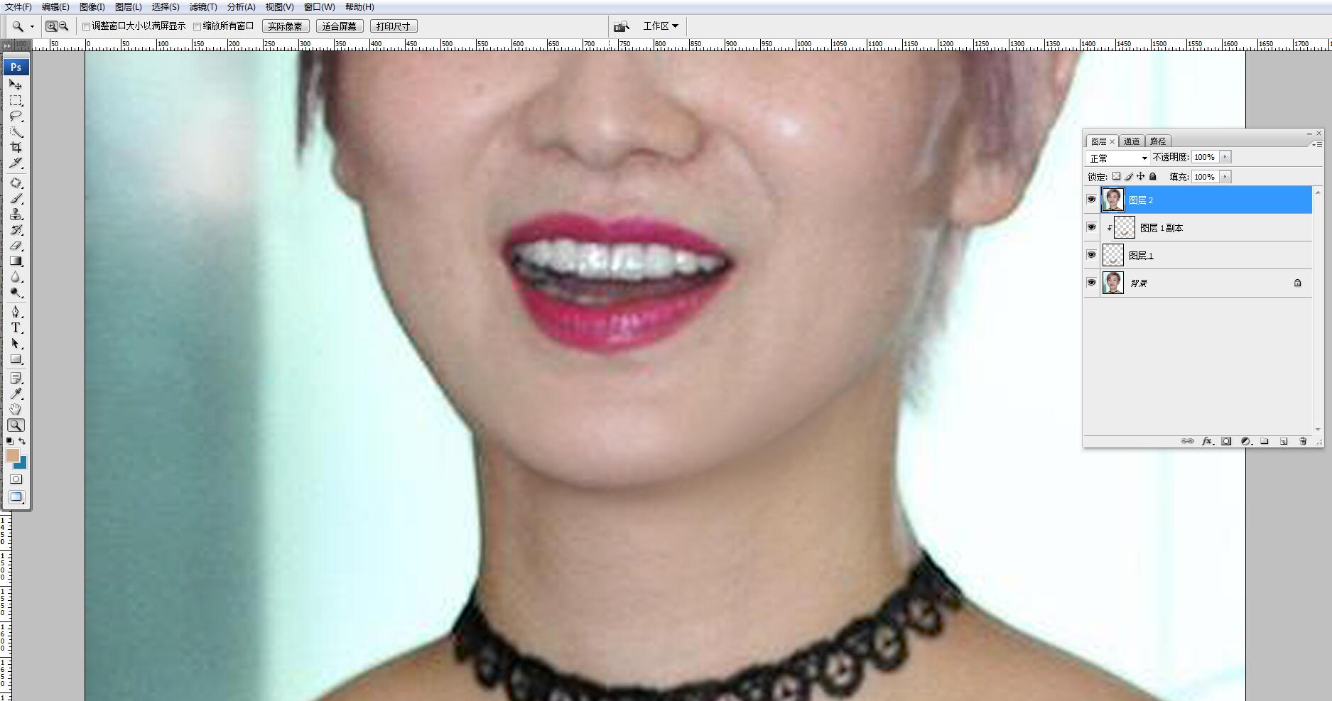 ps怎么去除照片上的双下巴,ps去除侧脸双下巴