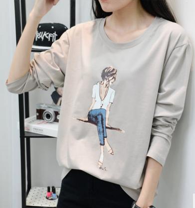 打底衫女内搭t恤中长款修身加绒,高领打底衫女秋冬新款长袖t恤衫