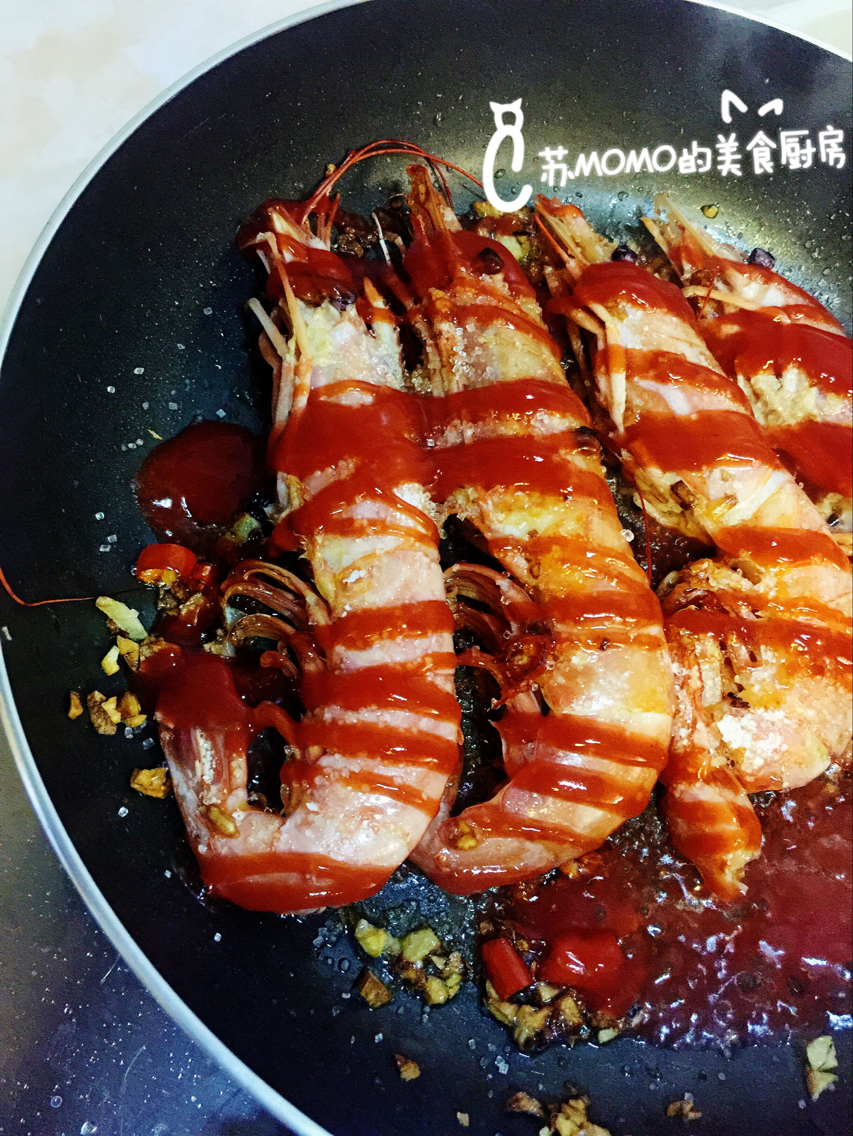 阿根廷去头红虾番茄味,芝士焗阿根廷红虾