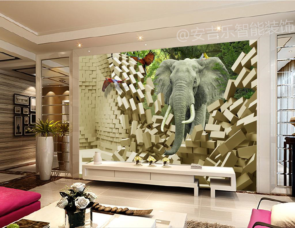 白色墙纸的装修效果,墙纸店装修效果图片