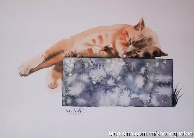 日本水墨画猫,国画猫水墨画