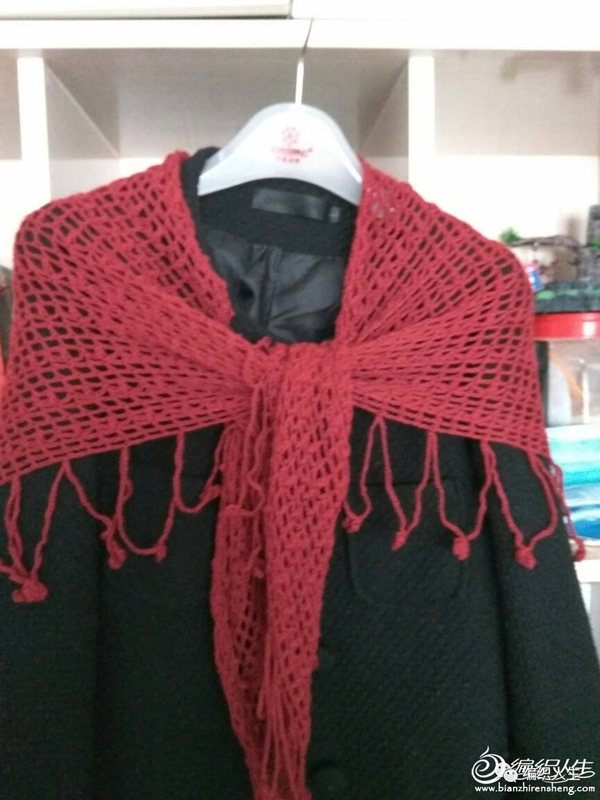 镂空钩针花样三角巾教程,蕾丝线钩针三角巾教程