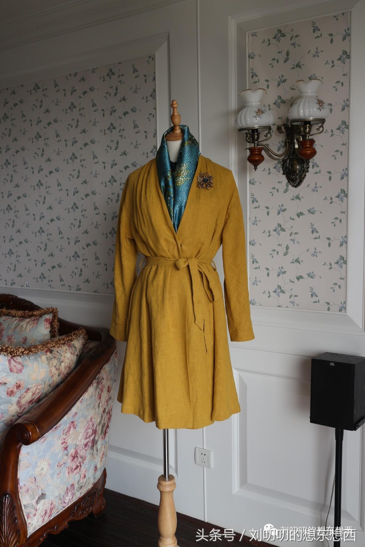 短款连衣裹裙外搭外套,裹裙一片式双面穿