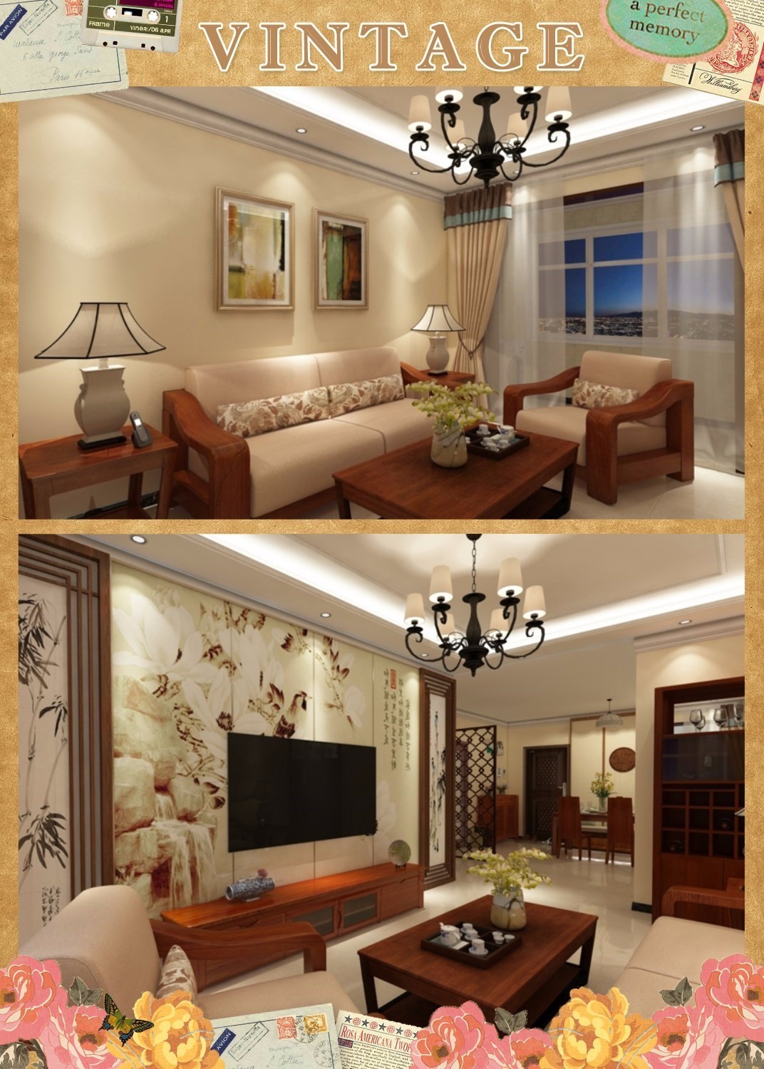 适合年轻人的新中式风格装修100平,简单装修60平米的房子图片