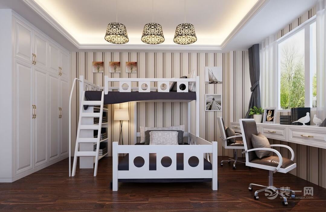 儿童房高低床和衣柜设计,儿童高低床尺寸标准是多少