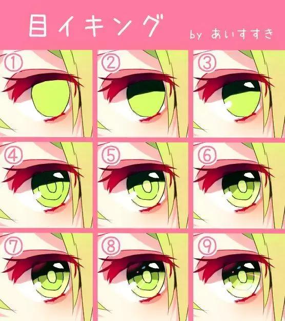 国画人物眼睛画法教程,二次元人物眼睛画法教程