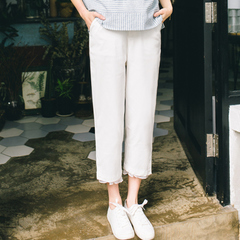 高弹力气质显瘦休闲裤,大码显瘦弹性休闲裤