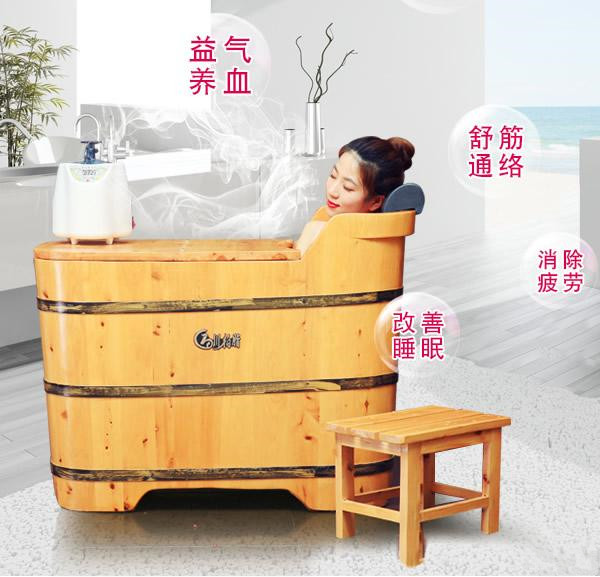 小户型家用木浴桶,小浴室泡澡桶买什么样的实用