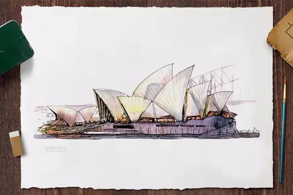 世界十大建筑画在一幅画里,中国顶级建筑水彩画