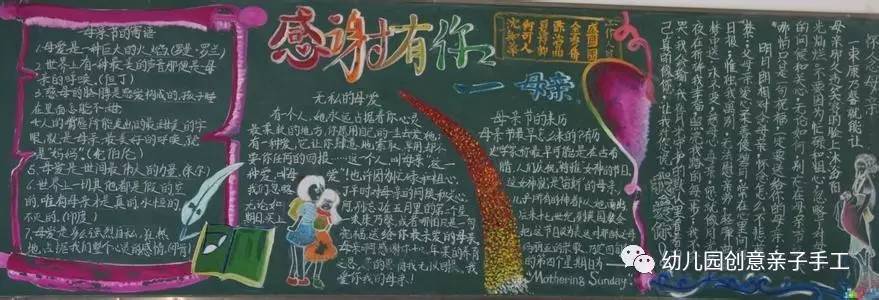 感恩母亲节黑板报简单又漂亮,母亲节母爱的黑板报
