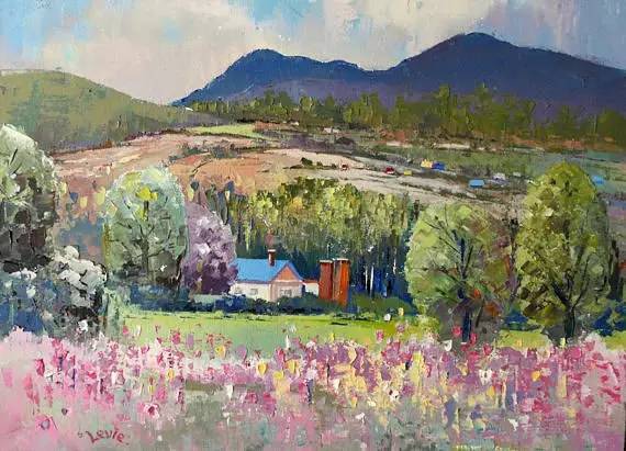 美国画家詹姆斯雷诺兹风景油画,伊万特利法恩油画作品