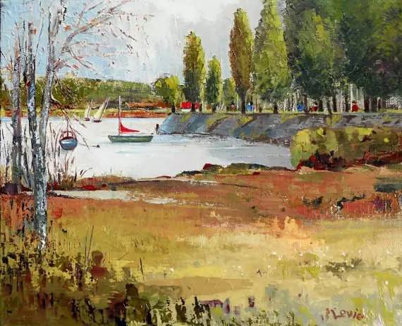 美国画家詹姆斯雷诺兹风景油画,伊万特利法恩油画作品