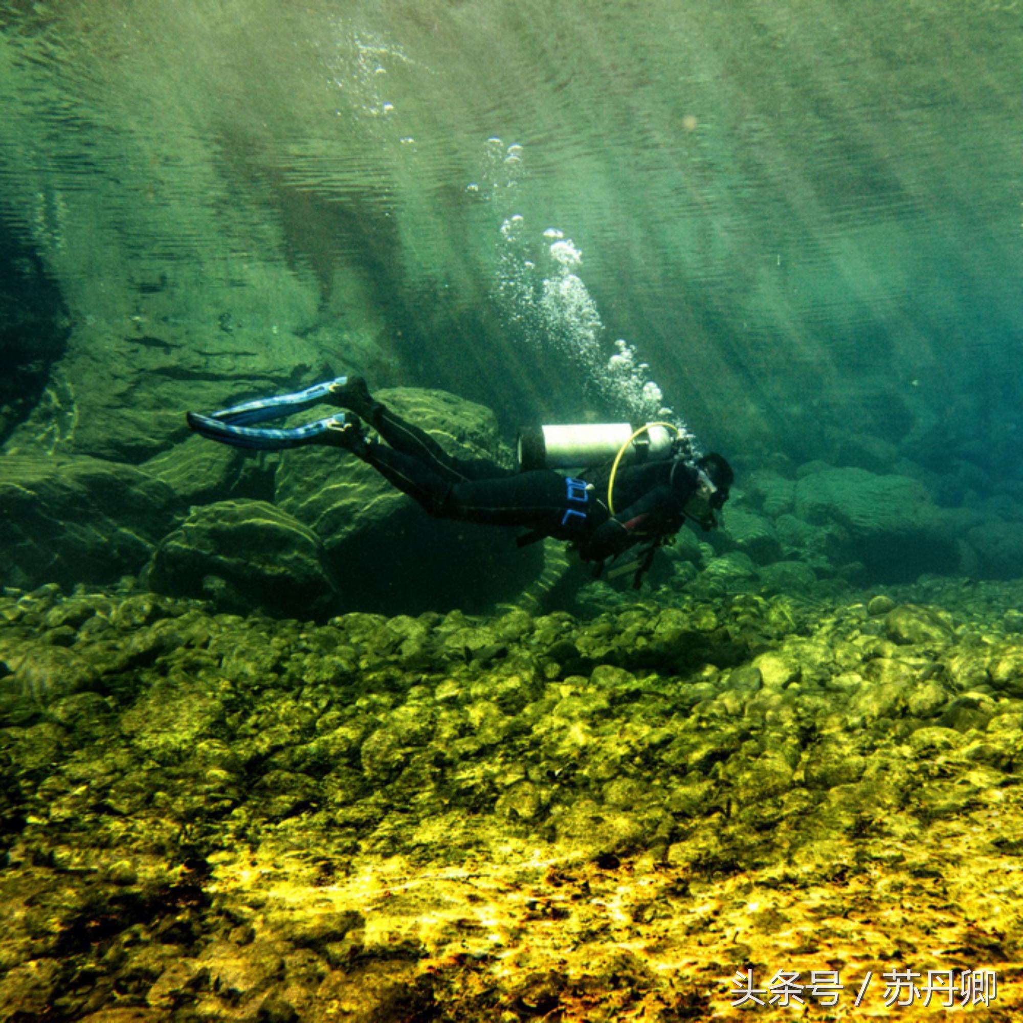 在水下洞穴探险,森林海自由潜水