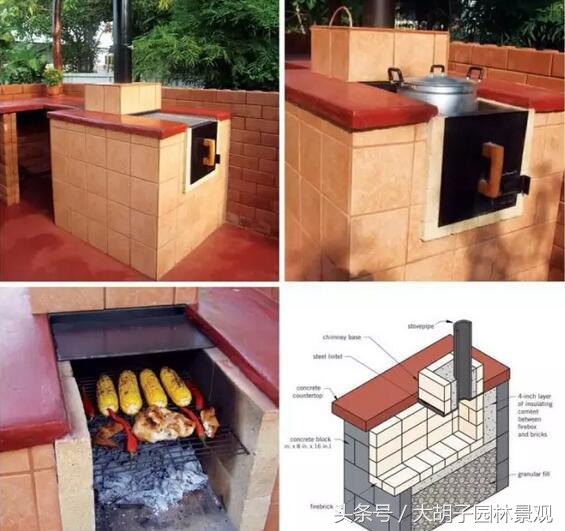 庭院烧烤台设计效果图,欧式庭院烧烤台图片大全