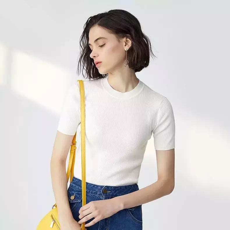 V领修身显瘦t恤,大码修身显瘦t恤