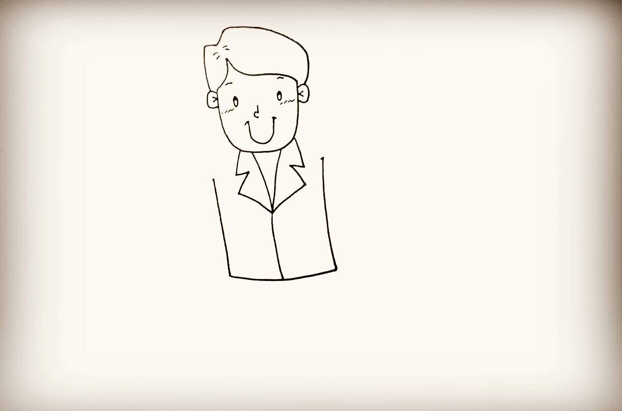 简笔画爸爸教程幼儿园,爸爸工作简笔画