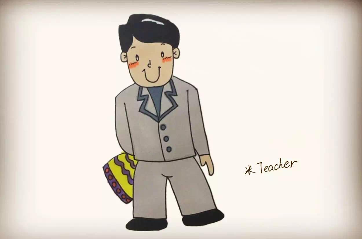 简笔画爸爸教程幼儿园,爸爸工作简笔画