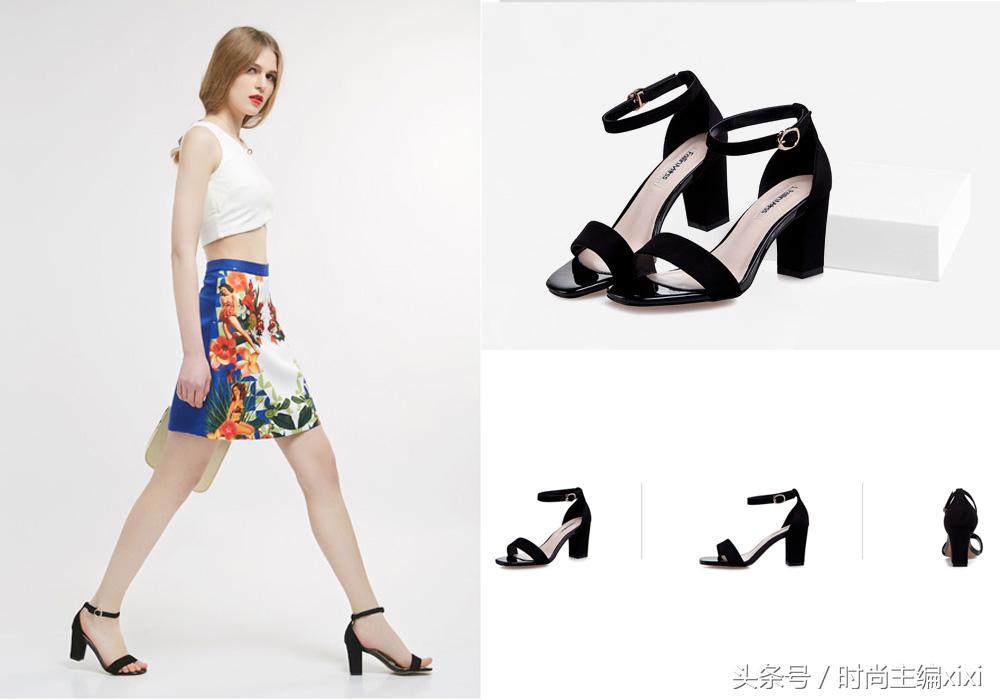 一字带高跟凉鞋女粗跟2022年新款,高颜值粗跟凉鞋让你美爆整个夏天