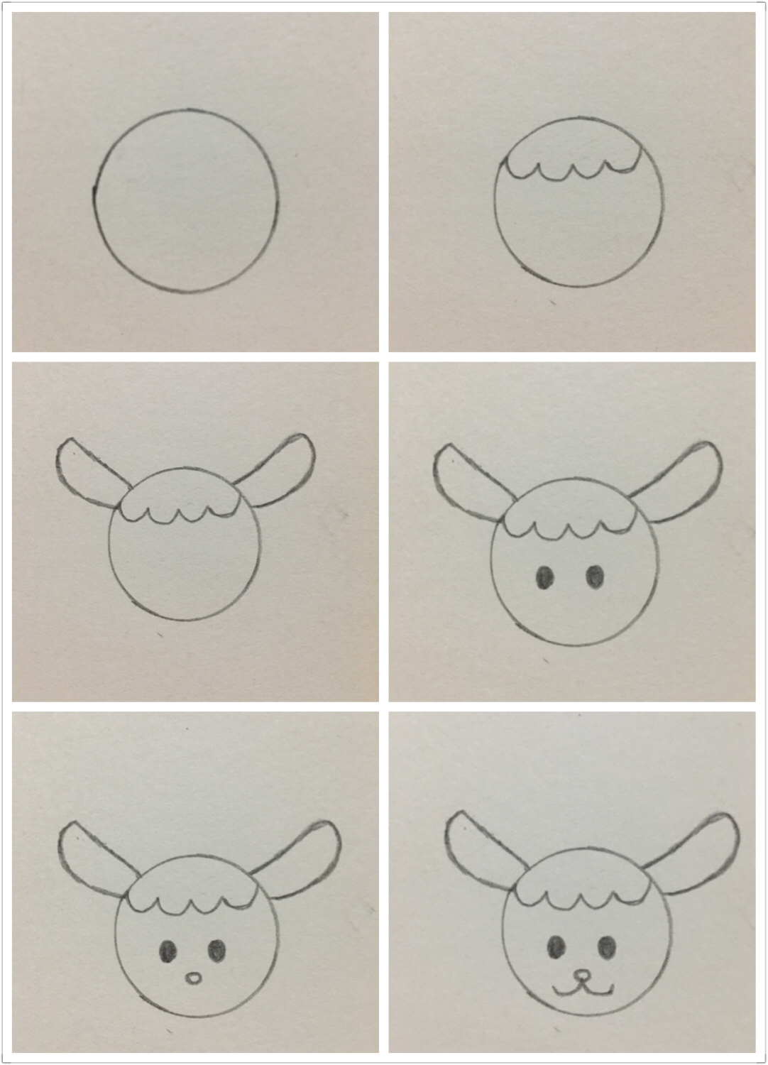 硬币画小羊简笔画,硬币画动物简笔画