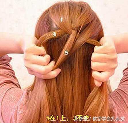 简单的韩式盘发中长发,一款韩式随意盘发编发教程