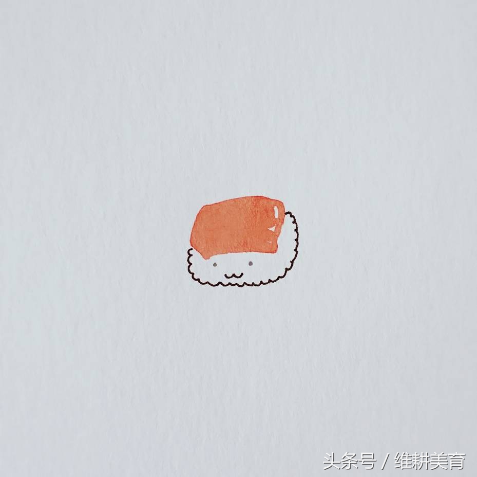 美食手帐用水彩画寿司,手帐小美食画法
