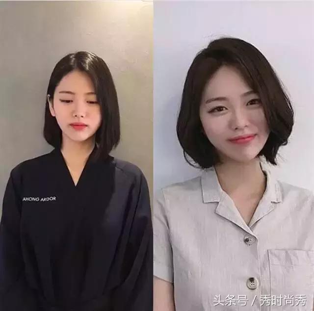 韩系外翻中短发高级感,短发发尾外翻发型