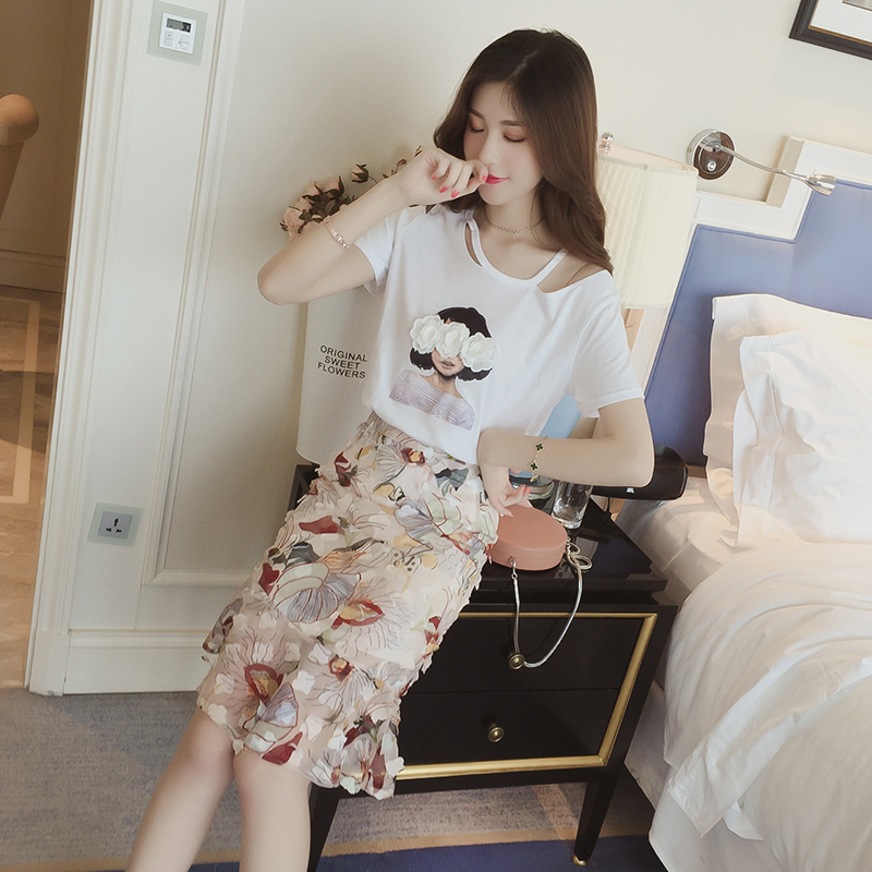 高腰西装荷叶边中长款半身裙大码,高腰金属别针包臀荷叶边半身裙