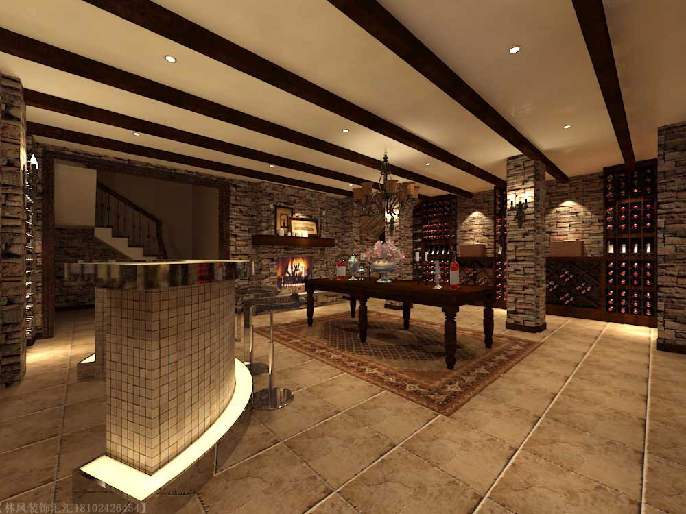 艺术雕琢华贵的妆点艺术的殿堂，听雨观澜流水别墅480平，林凤装饰全案整装设计