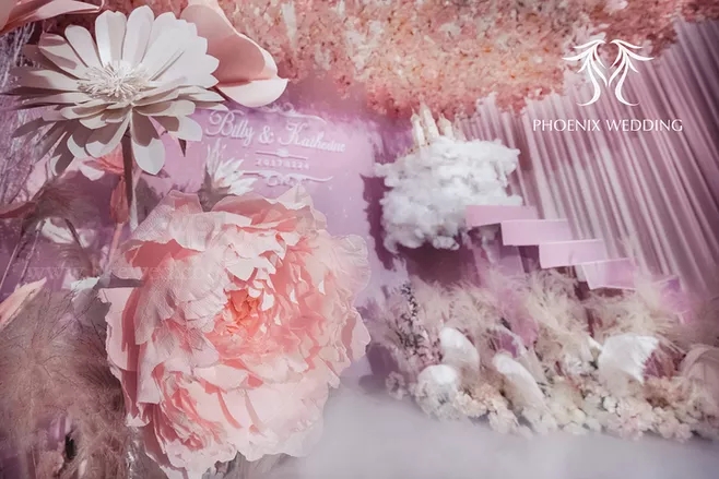 户外婚礼场景布置效果图,红色系婚礼户外布置场景