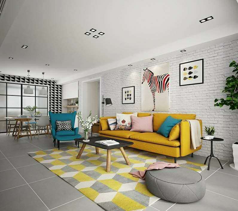 适合北欧风的客厅瓷砖,北欧简约风瓷砖上墙装修