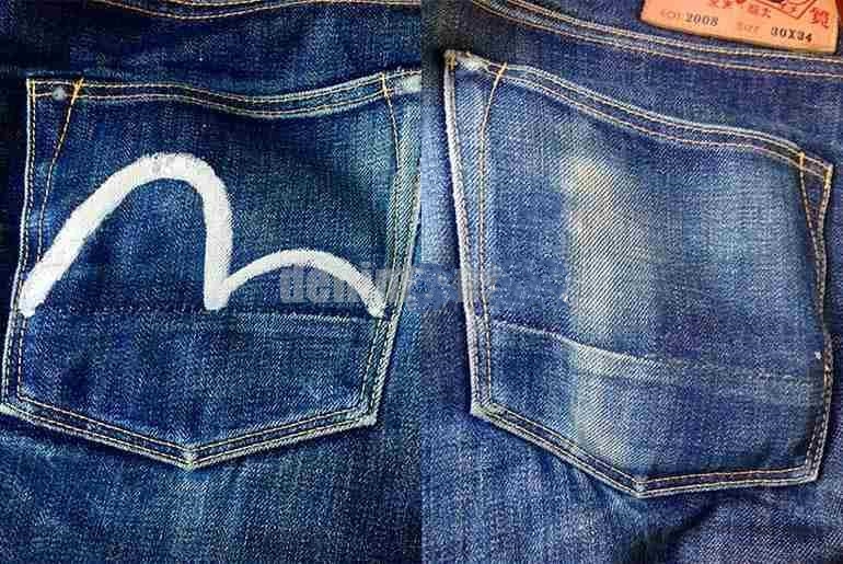 探秘牛仔裤色落篇之EVISU欧版养10个月（补画海鸥标志）