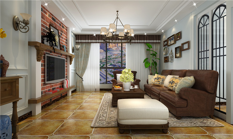 石家*家庄**装e站瑞府美式风装修，邻居都夸好看，纷纷拍照回去照做