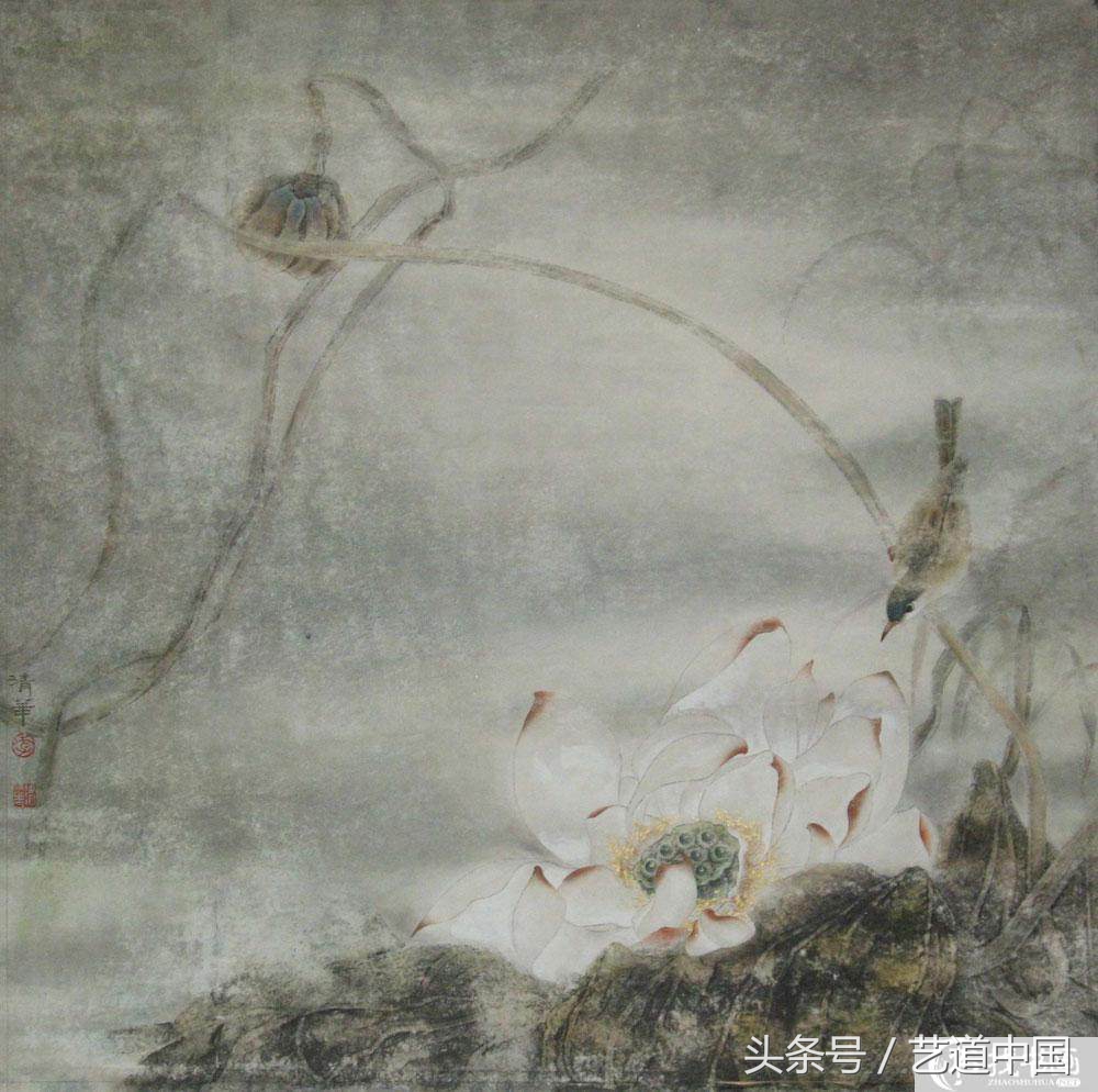 非学院派画师,画师画的荷花有多美