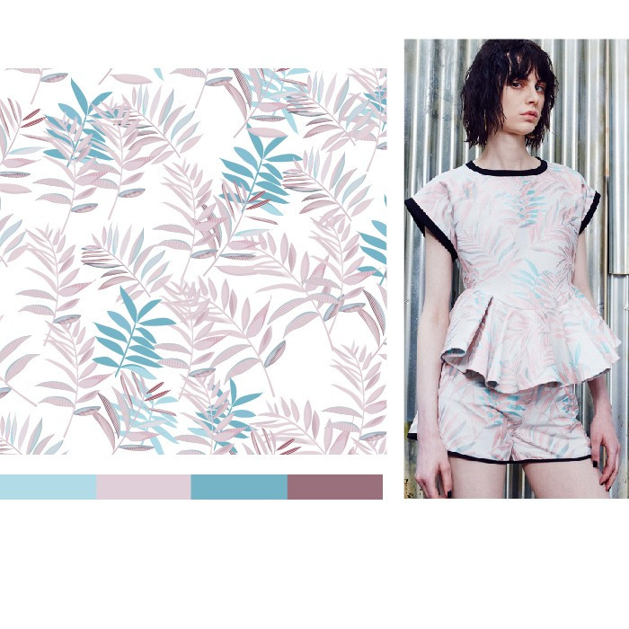 秀场系列服装配色效果图,彩色印花时尚秀图片高清