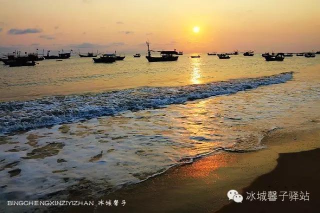 醉享三亚波波利海岸夕阳下的渔光曲